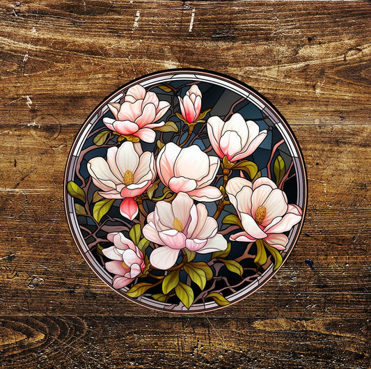 Stained Glass Style Wall Art Joyful Circle Metal Sign