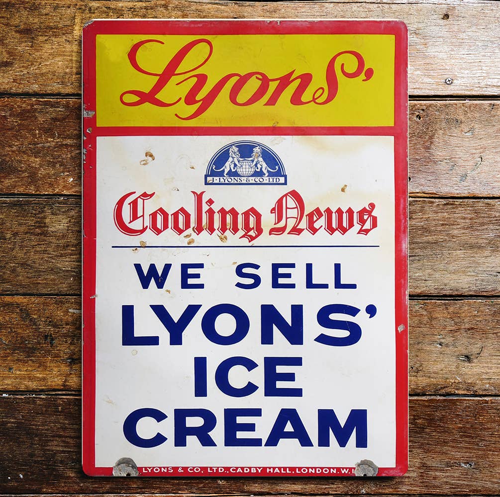 Lyons We Sell Lyons Ice cream | Metal Wall Sign Plaque