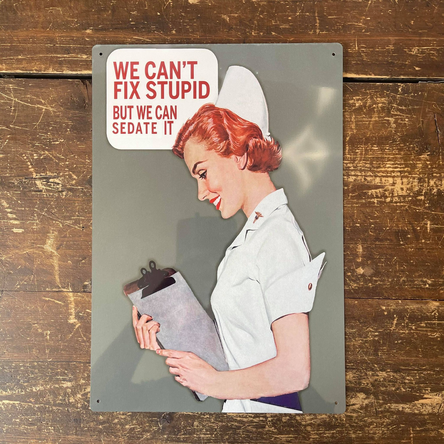 We can't Fix Stupid Can Studate | Metal Sign
