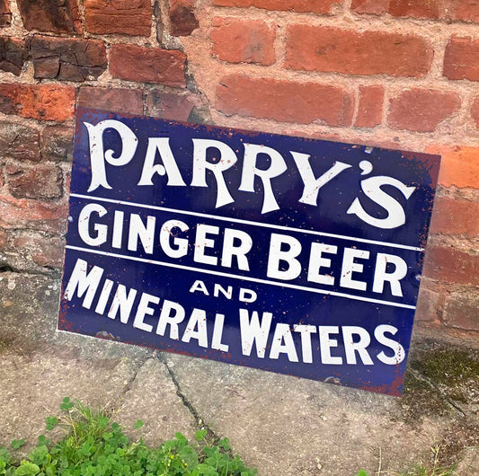 Parry's Ginger Beer And Mineral Waters Metal Sign Plaque
