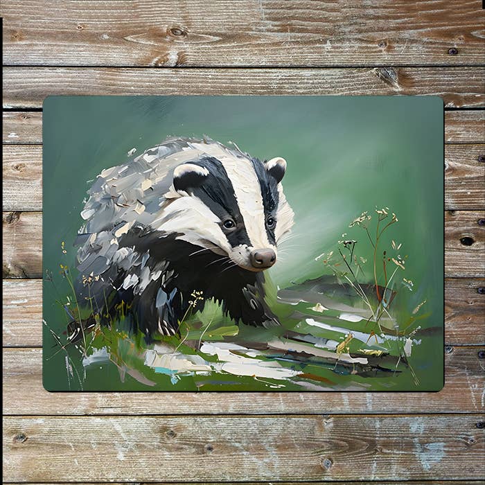 BadgerIn Green Field Painting | Metal Sign Plaque