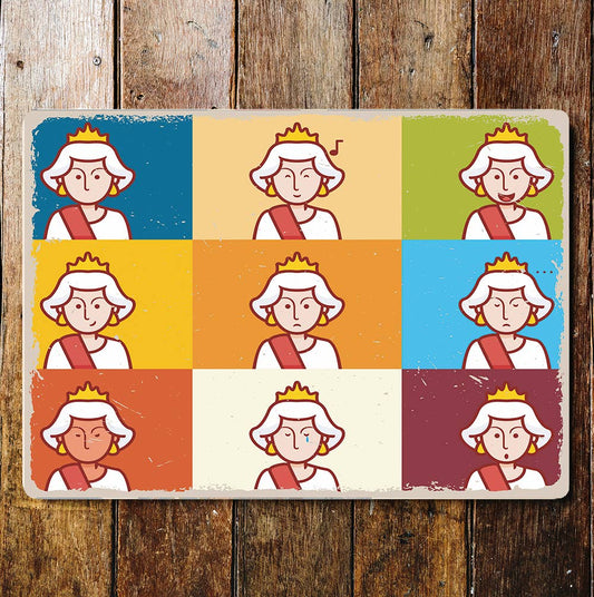 Queen Pop Art England Metal Wall Sign