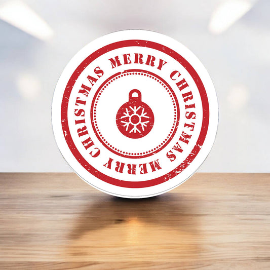 Merry Christmas Snowflake Decoration Circle Metal Sign