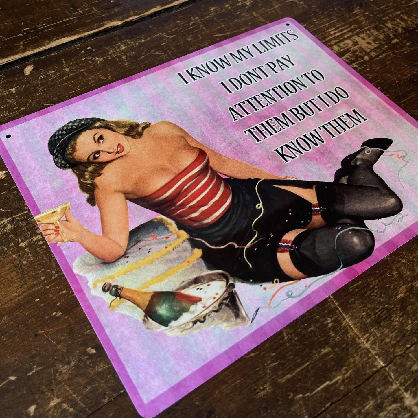 I Know My Limits I Don't Pay Attention | Metal Sign