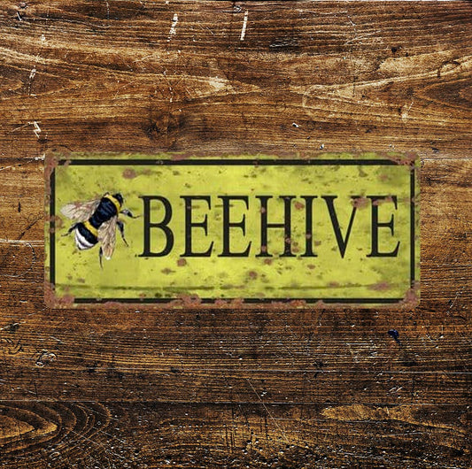 Beehive Bumble Bee Honey - | Metal Advertising Wall Sign
