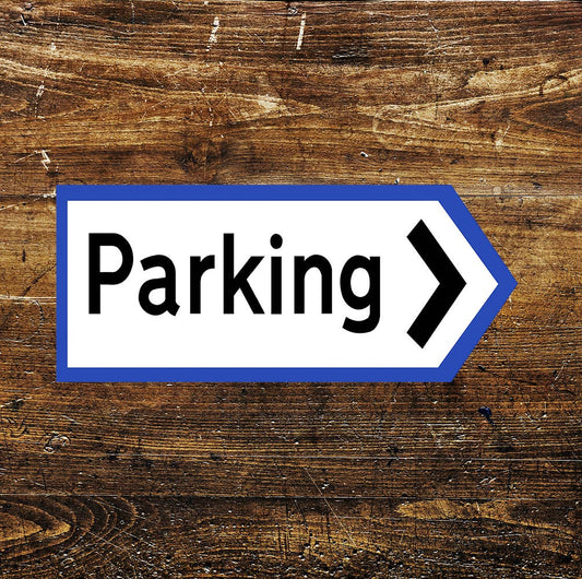 Parking Information Road Car Notice Blue | Metal Sign