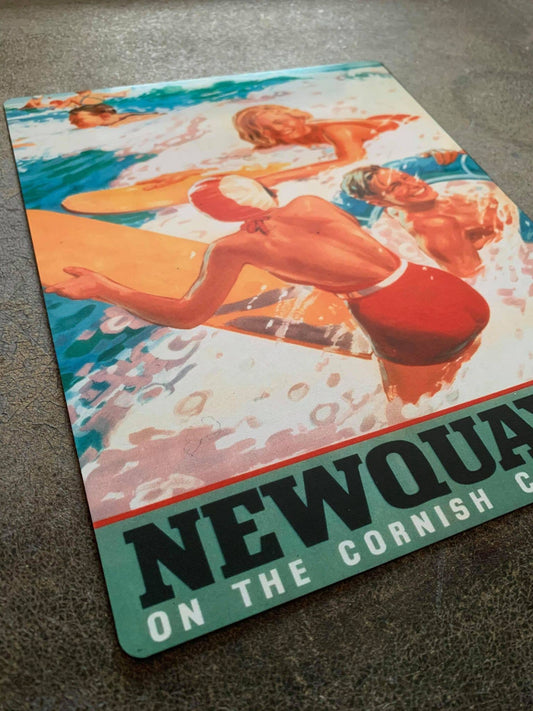 Newquay Cornish Coast GWR | Metal Travel Wall Sign