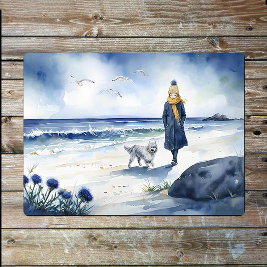 Beach Scene Watercolour Spring | Metal Sign Plaque