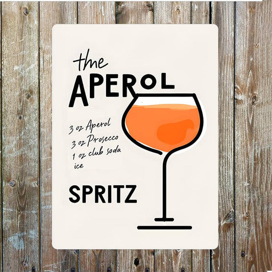 Aperol Spritz Cocktail | Metal Sign Plaque
