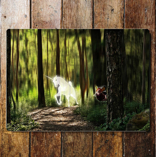 Unicorn Woods Fairy Mystical Mythical | Metal Sign Plaque