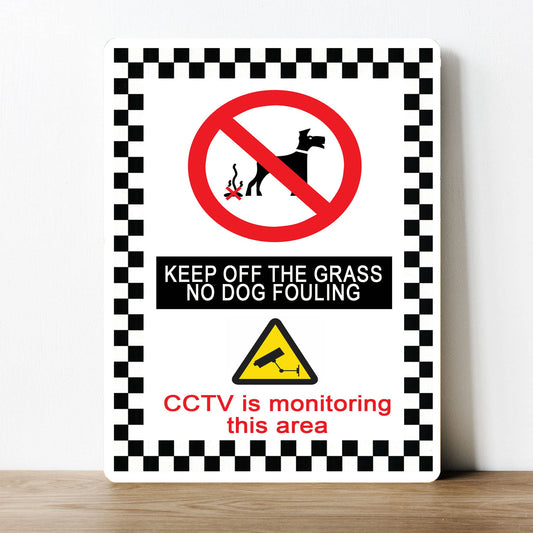 Keep Off Grass No Dog Fouling | Metal Sign Plaque