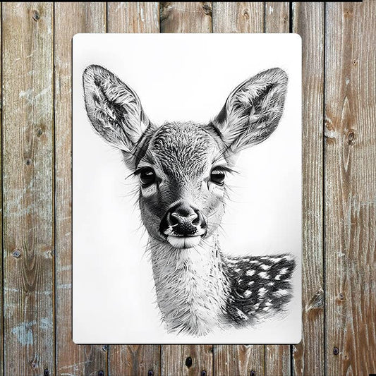 Young Fawn Deer | Metal Sign Plaque