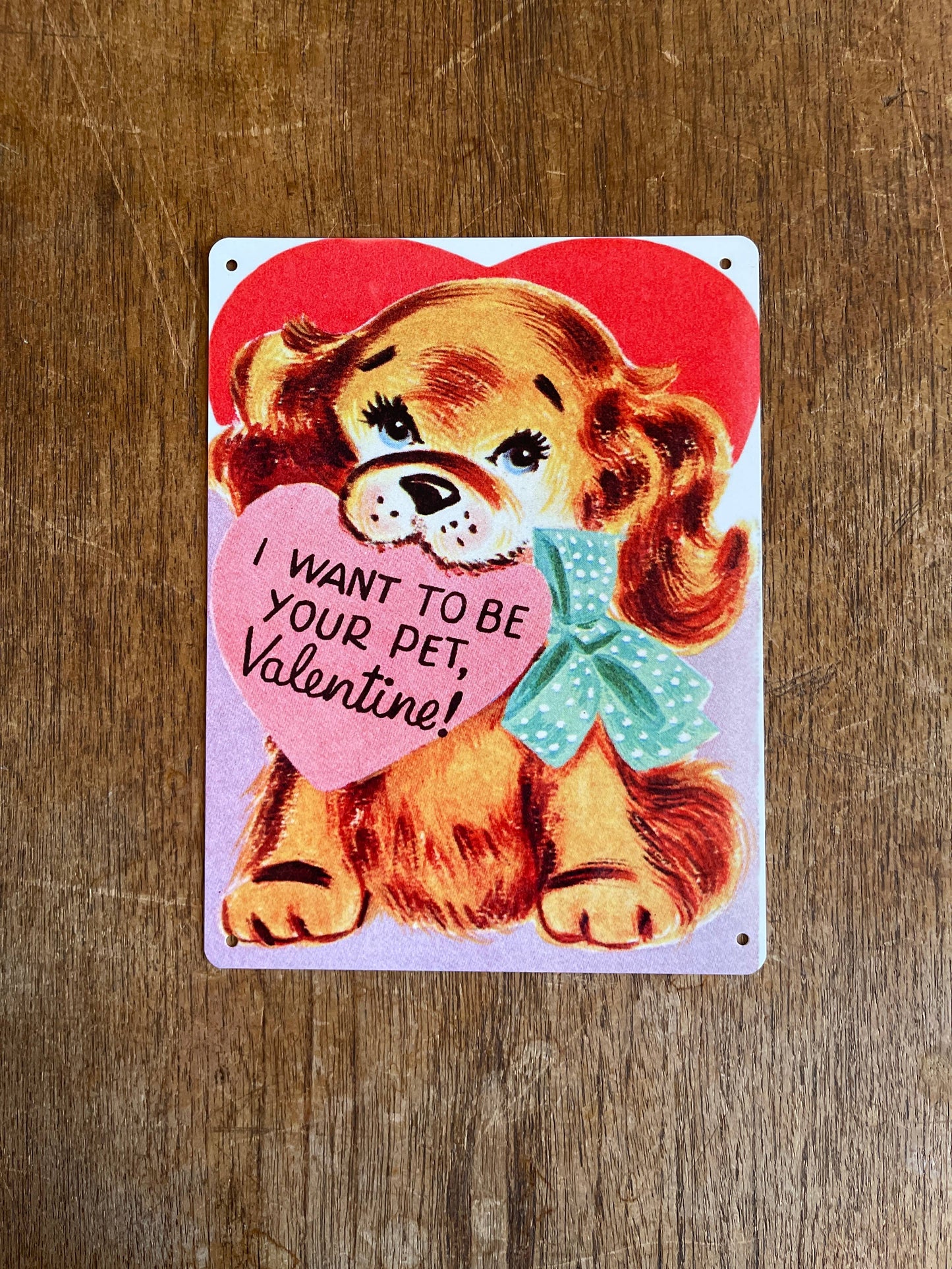 I Want To Be Your Pet Valentine Cute Dog | Metal Sign Plaque