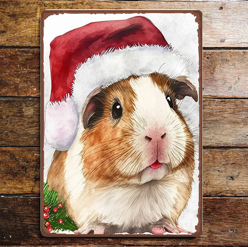 Seasonal Pet Art Guinea Pig Metal Sign Plaque