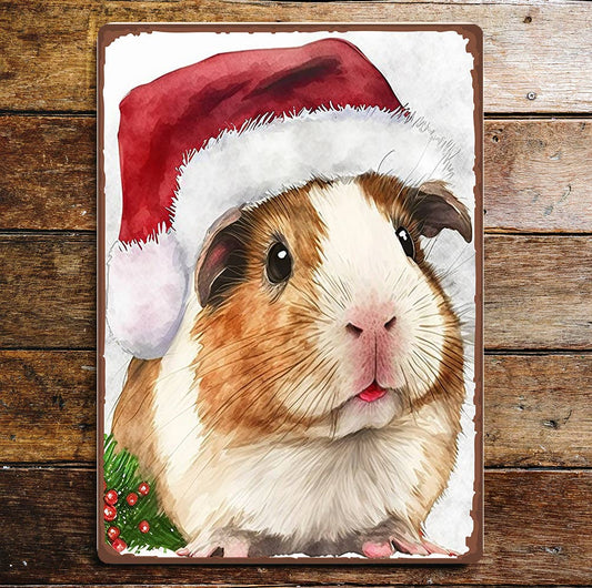 Seasonal Pet Art Guinea Pig Metal Sign Plaque