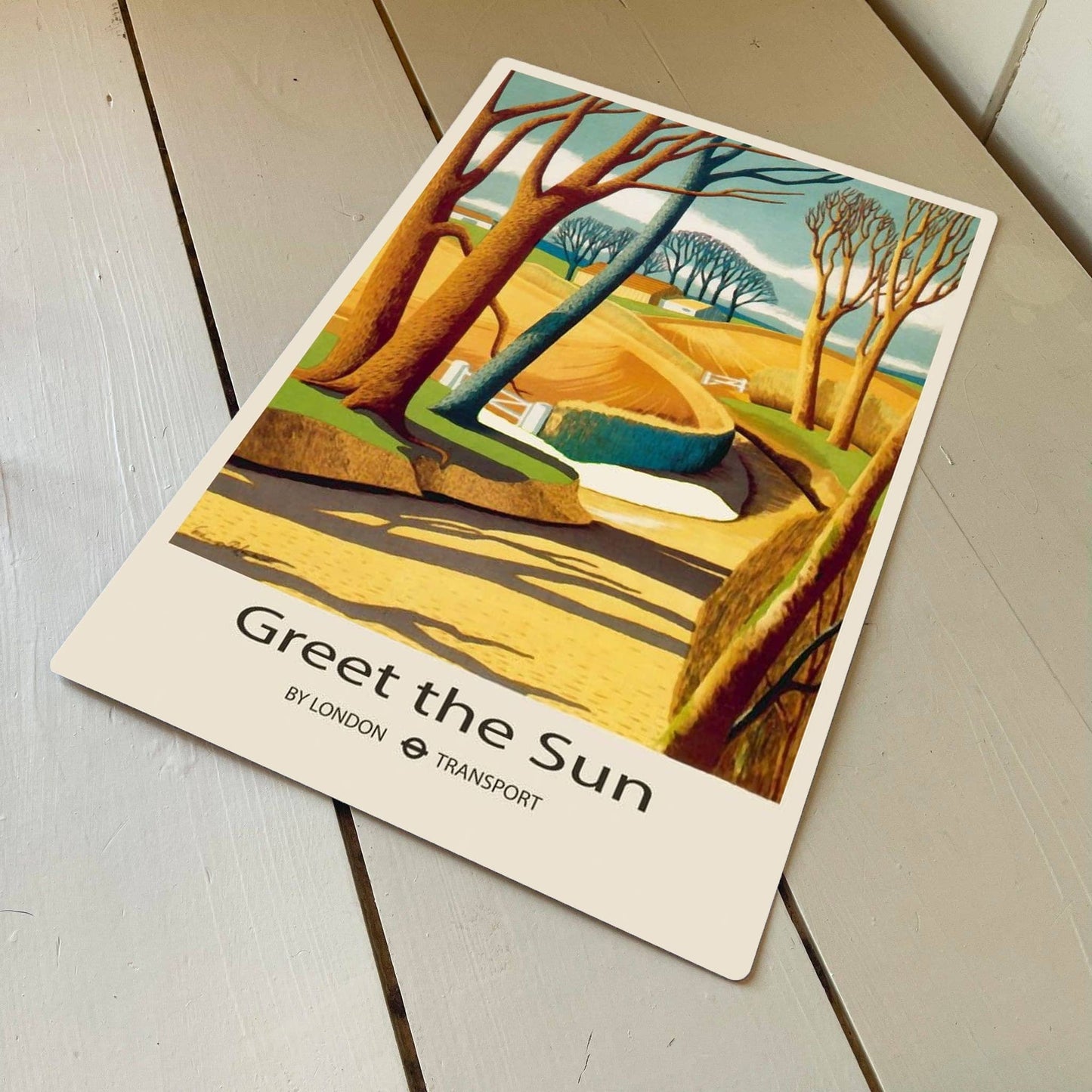 Greet The Sun Underground | Metal Travel Wall Sign