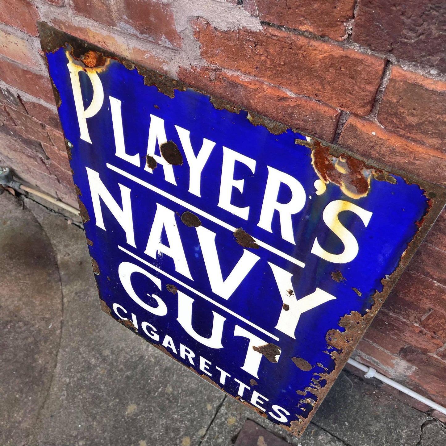 Players Navy Cut Blue Metal Advertising Wall Sign