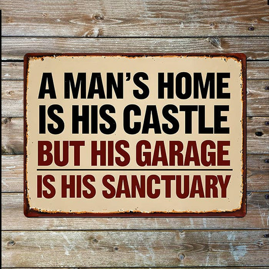Home Castle Garage Sanctuary Fathers Day | Metal Sign Plaque