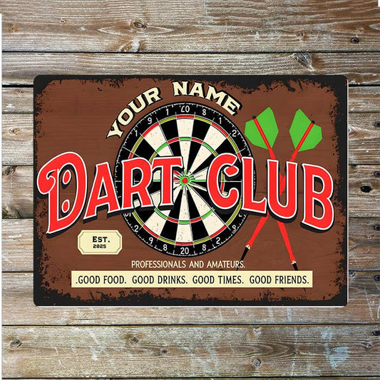 Dart Club Name Custom Personalised | Metal Wall Sign