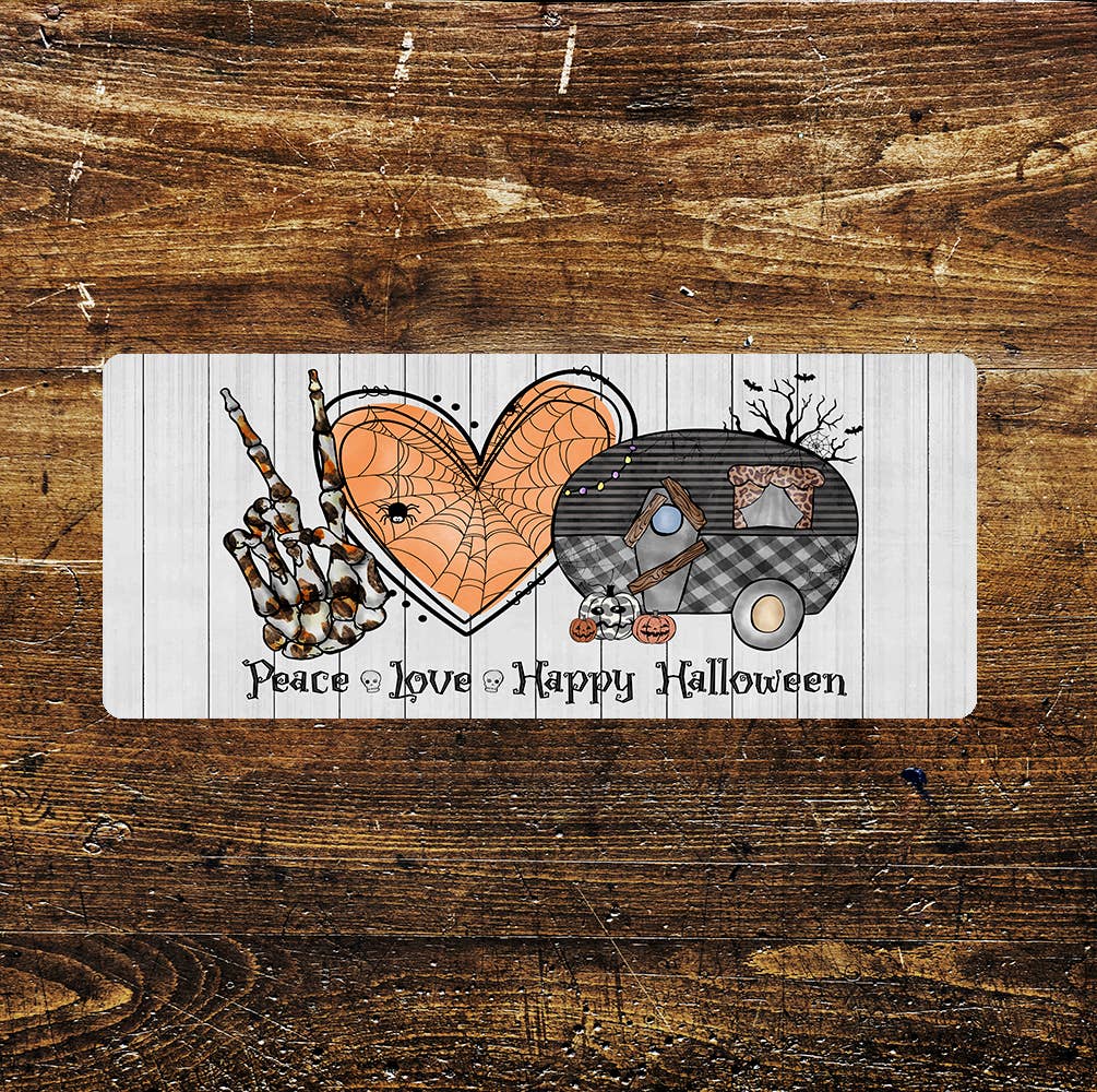 Peace Love Happy Halloween - | Metal Sign Plaque