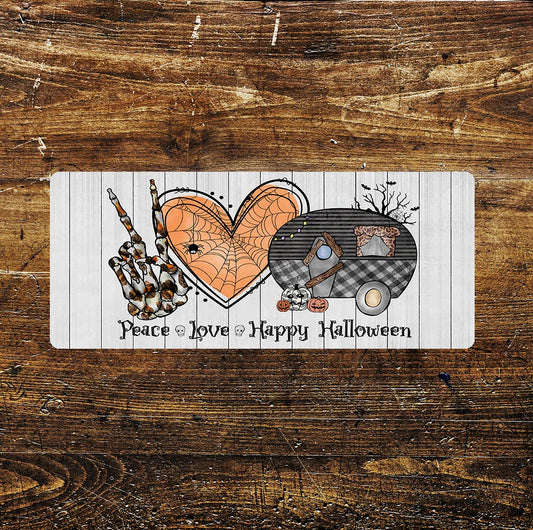 Peace Love Happy Halloween - | Metal Sign Plaque