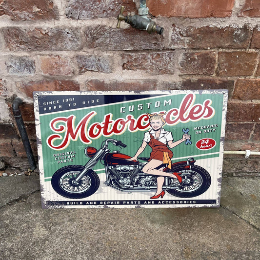 motorcycle Motorbike garage | Metal Retro Wall Sign