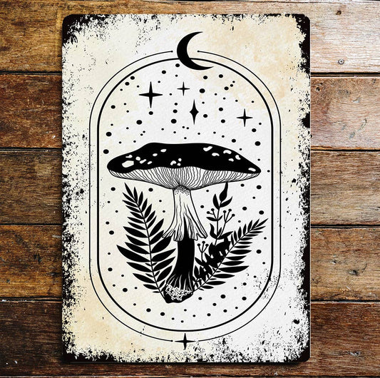 Mushrooms mystical | Metal Wall Sign Plaque