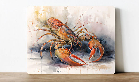 Pink lobster Watercolour Metal Sign Plaque