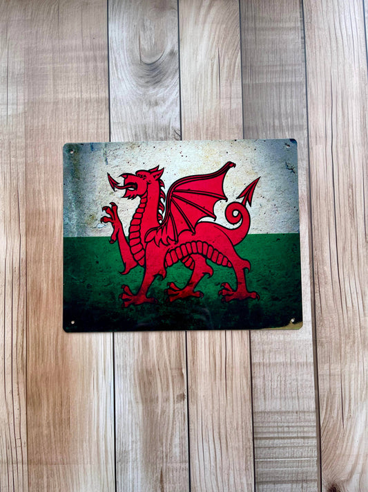 Welsh Flag Wales Dragon | Metal Travel Wall Sign