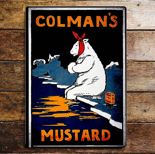 Colmans Mustard Bear | Metal Advertising Wall Sign