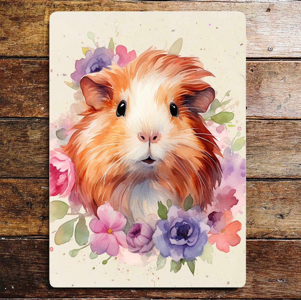 Colour Splash Pet Art Guinea Pig | Metal Sign Plaque