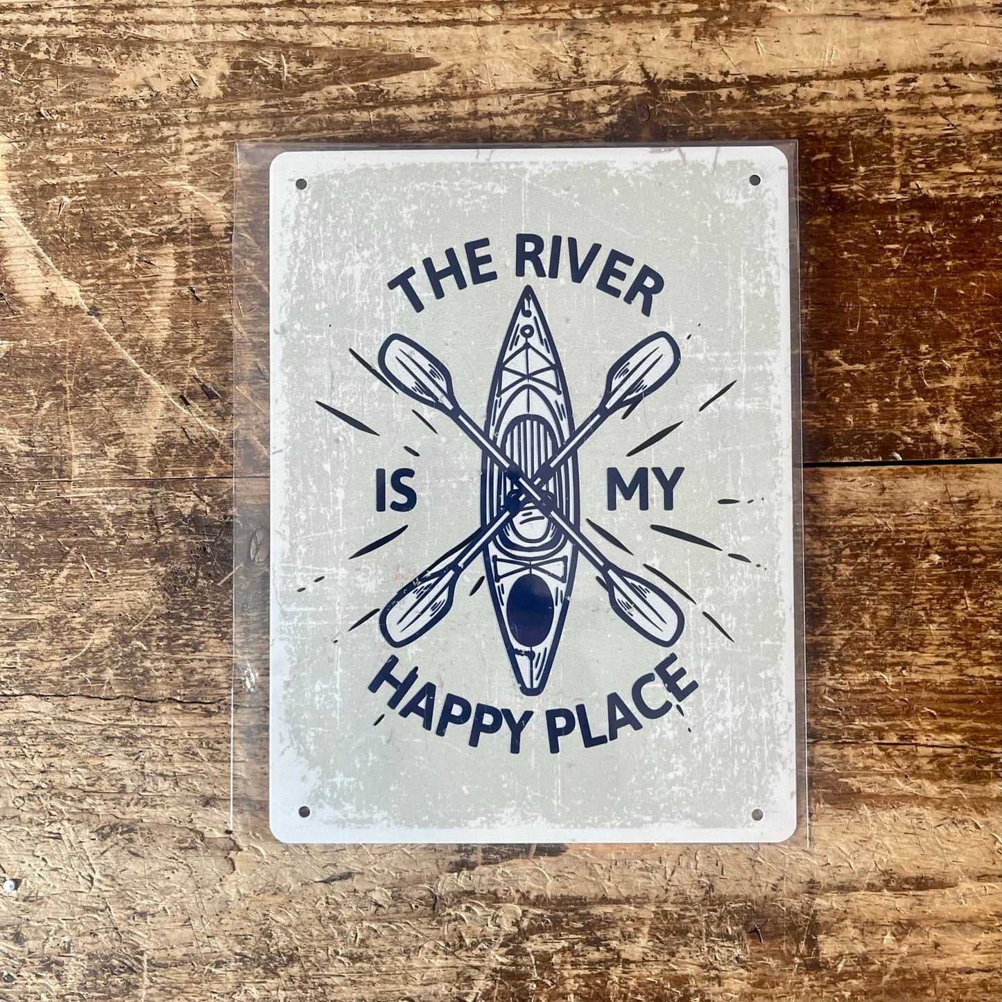 The River is my Happy place Tin Sign Metal Sign Plaque