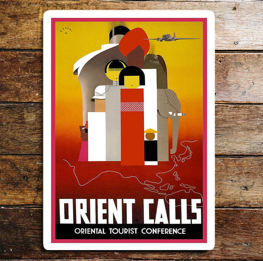 Orient Calls Oriental Tourist Conference | Metal Sign Plaque