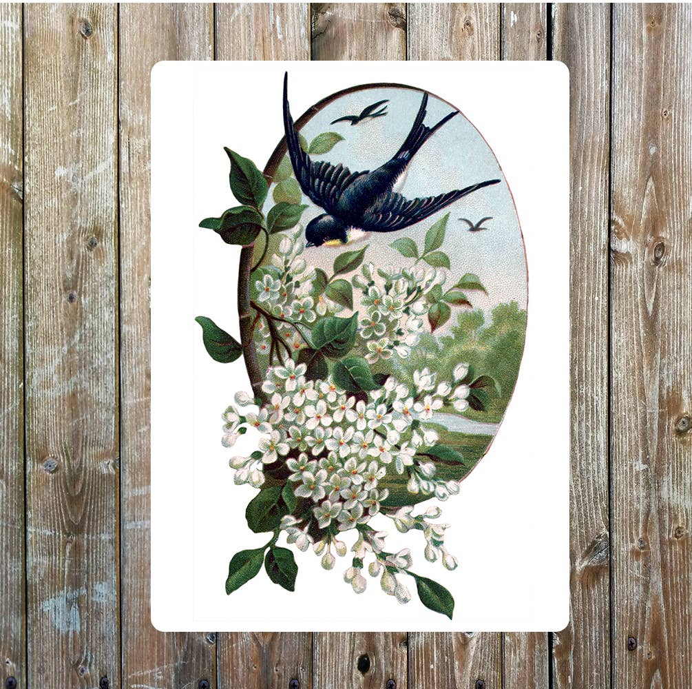 Swallow bird summer art Metal Wall Sign