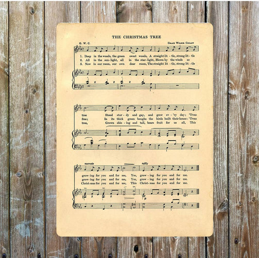 Music notes the Christmas tree art | Metal Sign Plaque