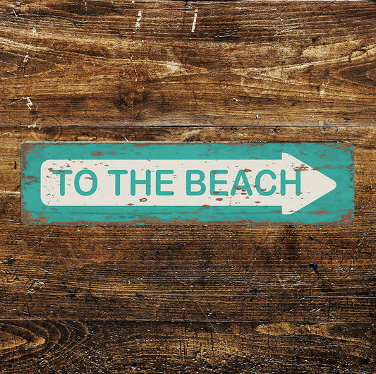 To The Beach Sign Metal Long Sign Plaque