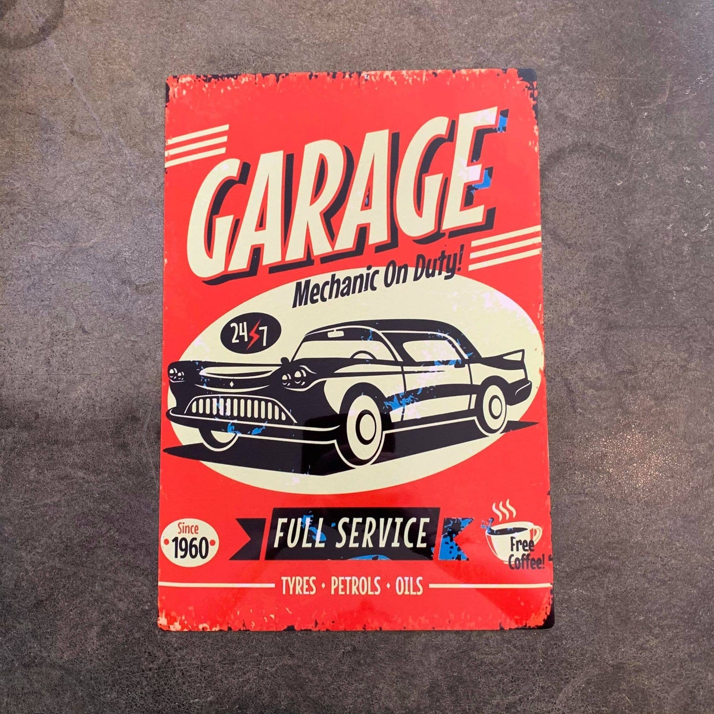 Garage Mechanic On Duty | Metal Retro Wall Sign