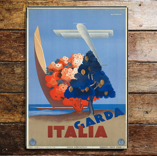 Italia Garda Sea Sand Blue | Metal Sign Plaque