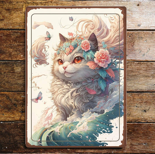 Nature Cat Enchanting Art | Metal Sign Plaque