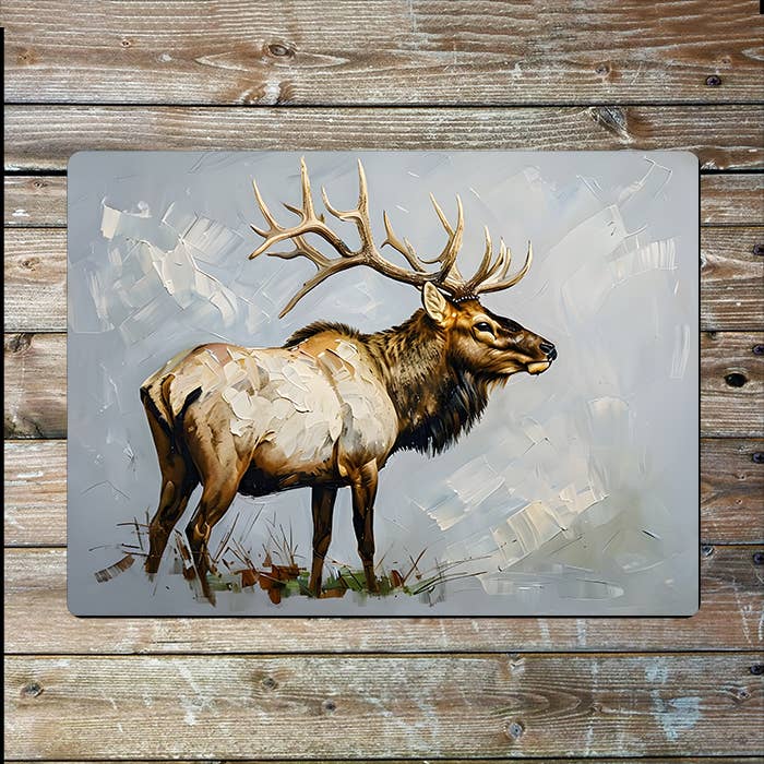Realistic Elk Painting Metal Sign Plaque