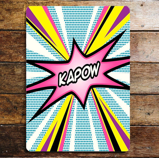 Kapow Comic Style writing | Metal Pop Art Wall Sign
