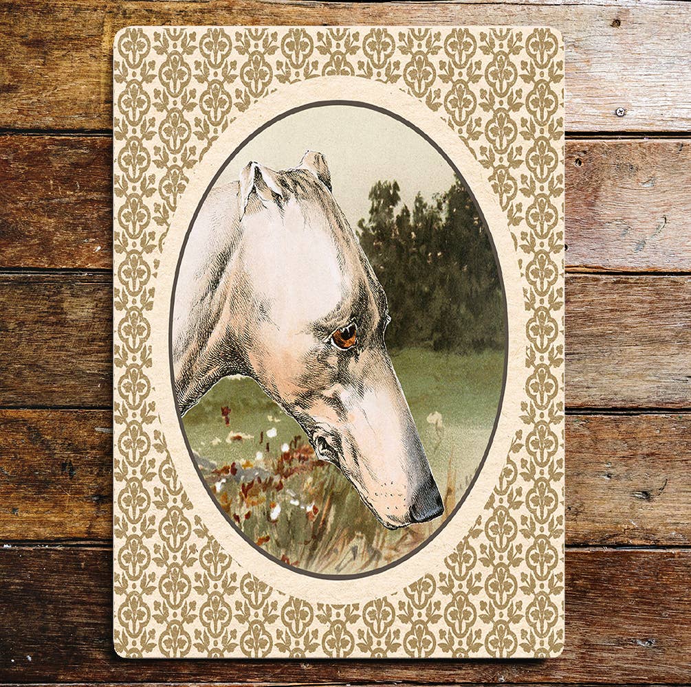 Grey hound Hunting Dog | Metal Sign Plaque
