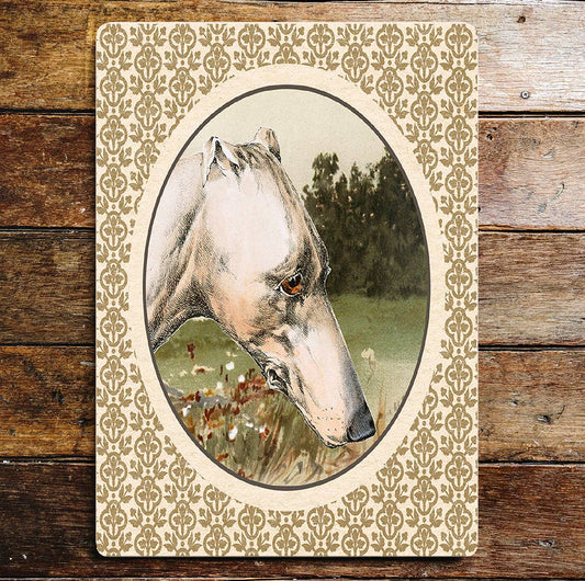 Grey hound Hunting Dog | Metal Sign Plaque