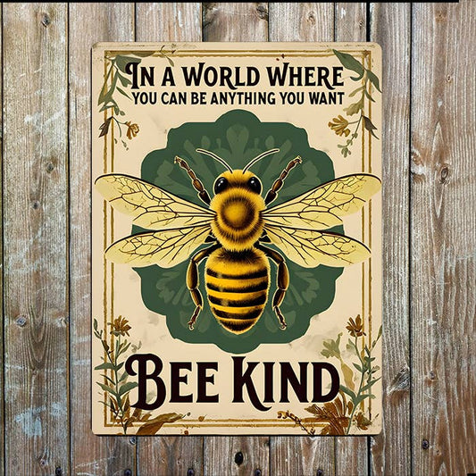 In A World Be Anything Bee Kind | Metal Sign Plaque