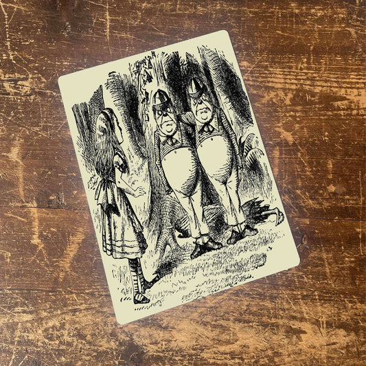 Alice in wonderland Tweedledee Illustration | Metal Sign