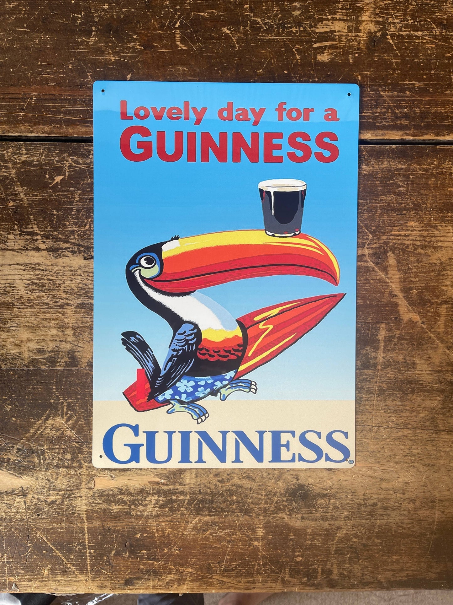 Lovely Day For A Guinness Toucans beach | Metal Sign