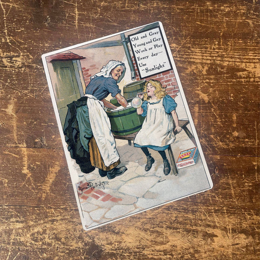 Sunlight Soap Rhyme Girl Bubble Metal Wall Sign