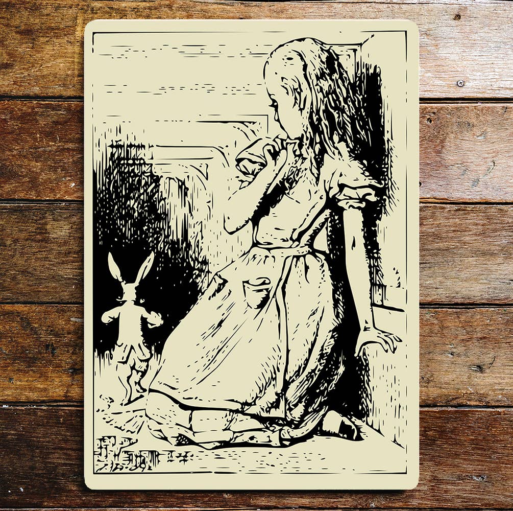 Alice in Wonderland Rabbit | Metal Wall Sign Plaque