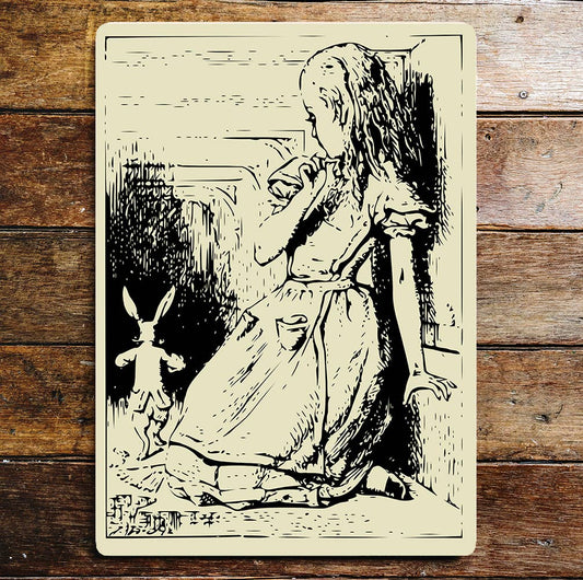 Alice in Wonderland Rabbit | Metal Wall Sign Plaque
