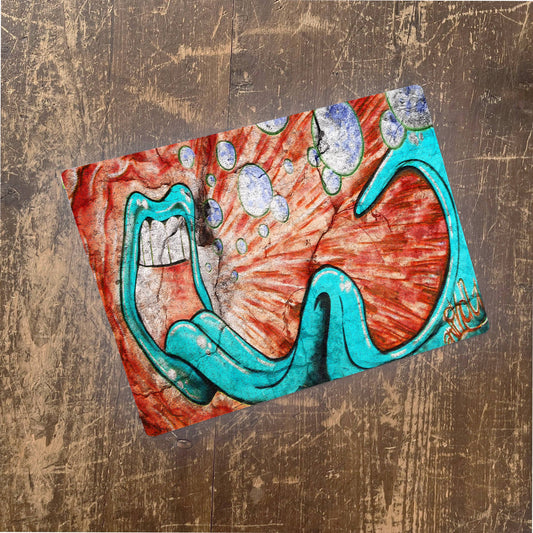 Comic Style Tongue Graffiti | Metal Pop Art Wall Sign